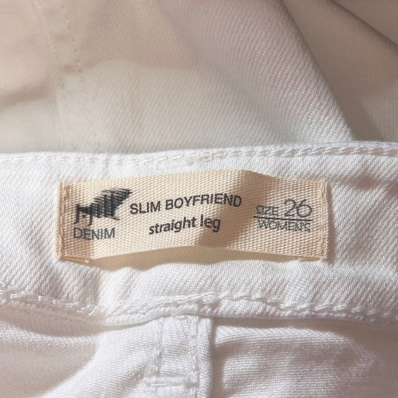 J. Jill Jeans Straight Leg Boyfriend Rolled hem 5 Pocket Dungaree Style White - Picture 6 of 9